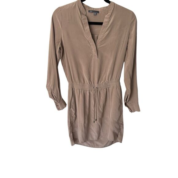 Vince Women's Cafe Ole Tunic Dress Size M, Pockets, Button Closure, Long Sleeves - Picture 2 of 12